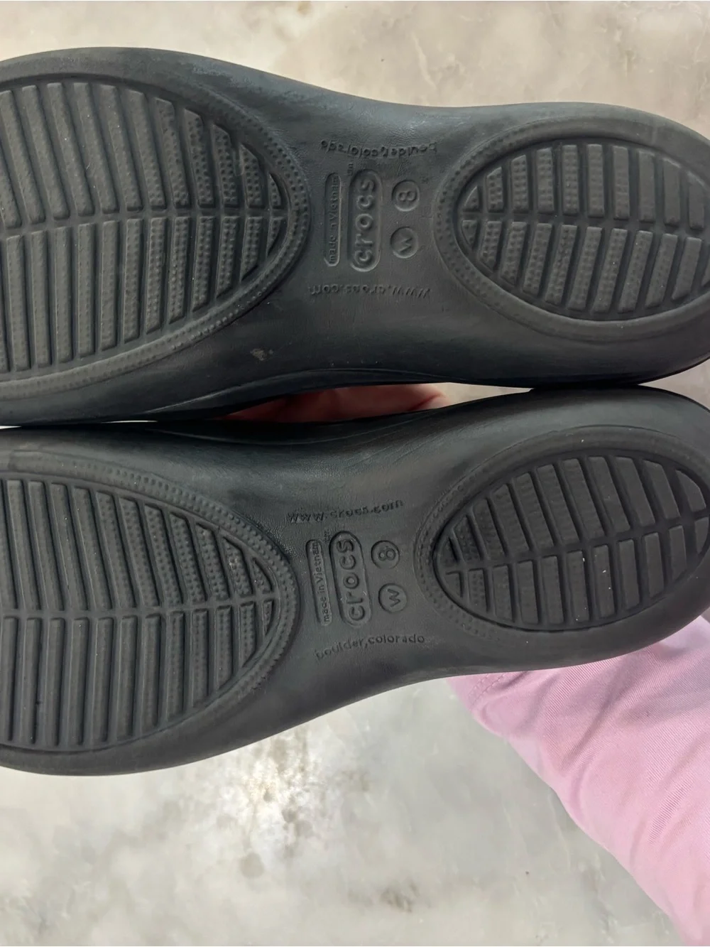 CROCS Women's Black Slip-On Ballet Flats